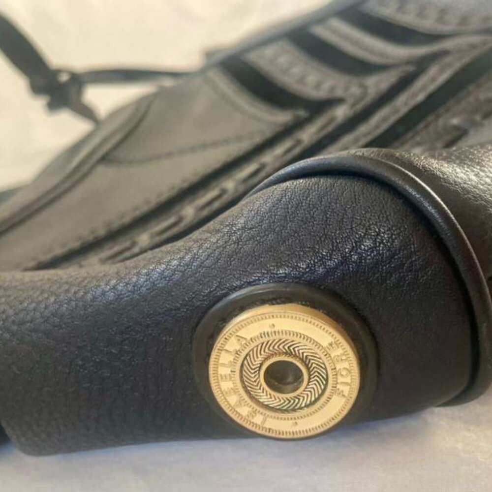 Isabella Fiore Black Leather Purse with Tassel Detail – 13x8.5” - Picture 3 of 9